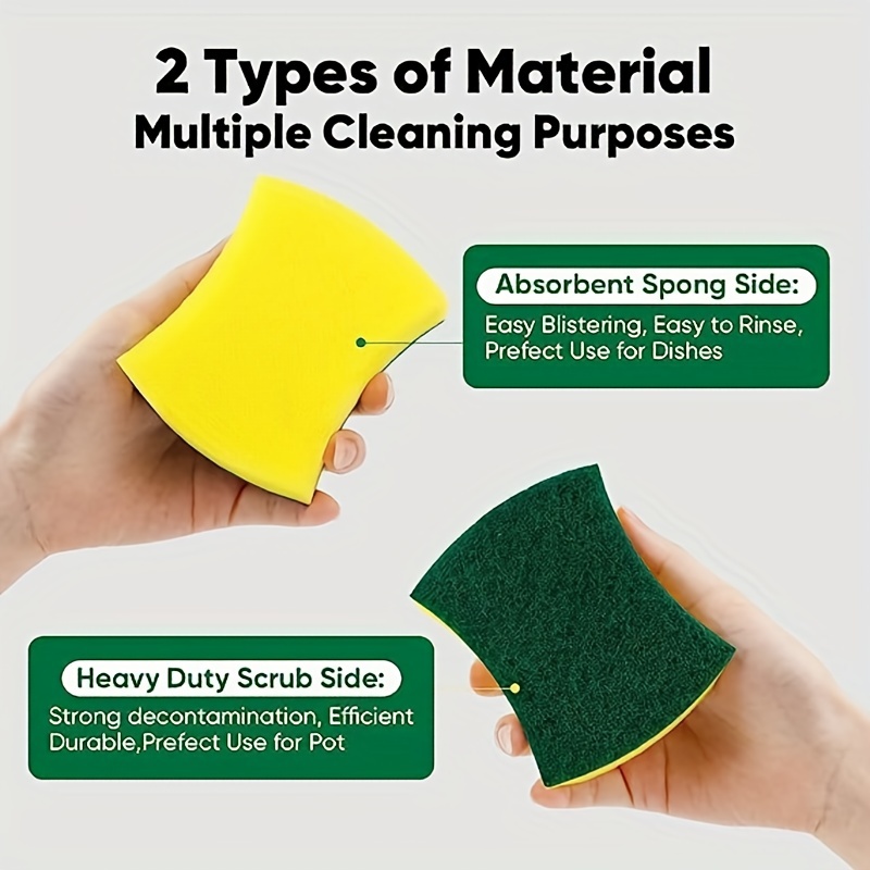 Double-sided Cleaning Function Sponge Nano Decontamination Environmental  Protection Scratch-resistant Tableware Kitchen Cleaning Supplies - Temu