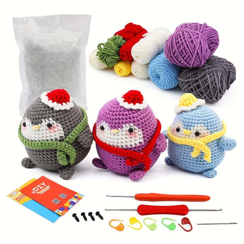 Beginner Crochet Kit, Crochet Kits for Kids and Adults, 3PCS