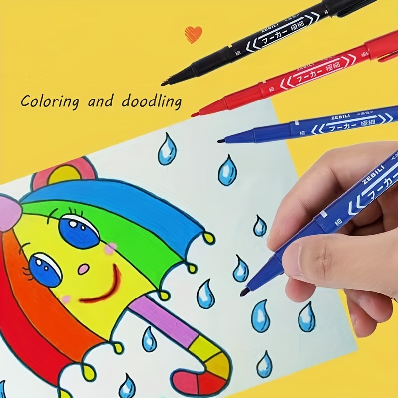 Art Black Marker Fine Tip Pen  Black Pen Waterproof Drawing