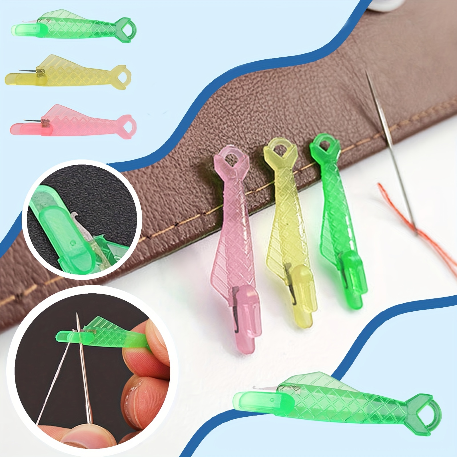 30 Pieces Gourd Shaped Plastic Needle Threaders, Plastic Wire Loop DIY Needle  Threader Hand Machine Sewing Tool for Sewing Crafting with Clear Box, 4  Colors Random