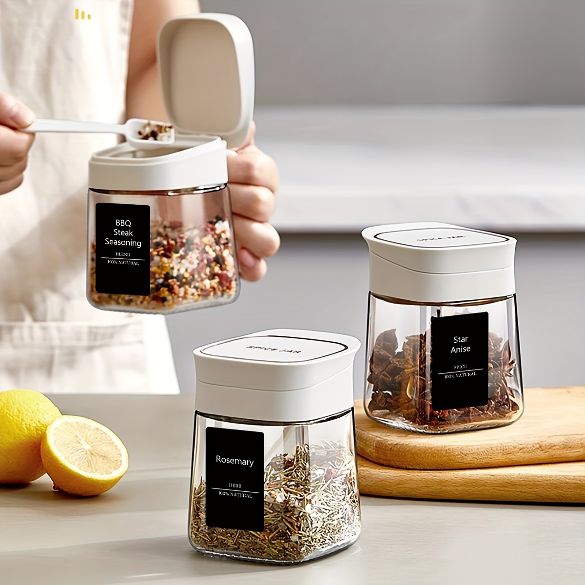 Rectangular best sale spice containers