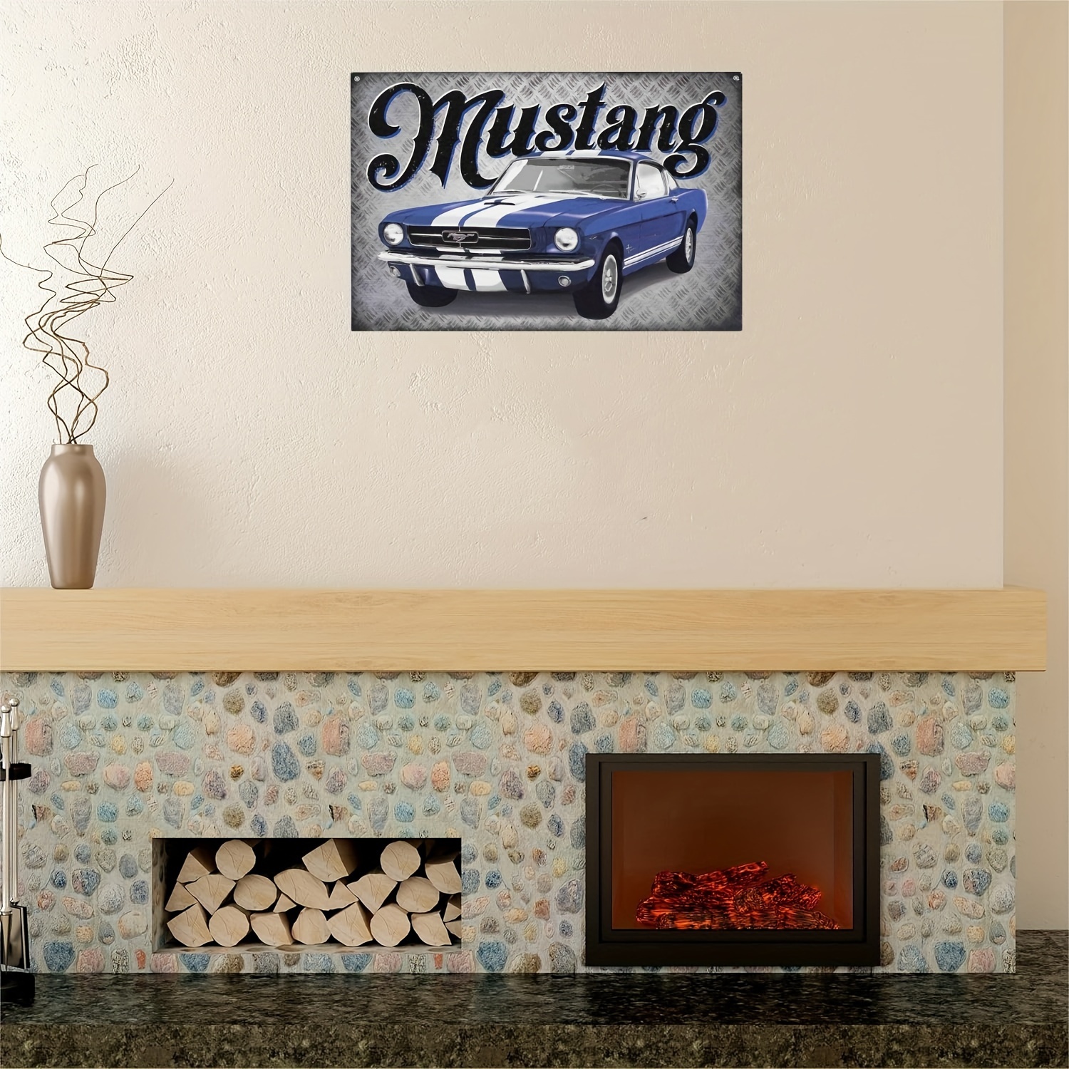 Open Road Brands Ford Blue Mustang Metal Sign Vintage - Temu Canada