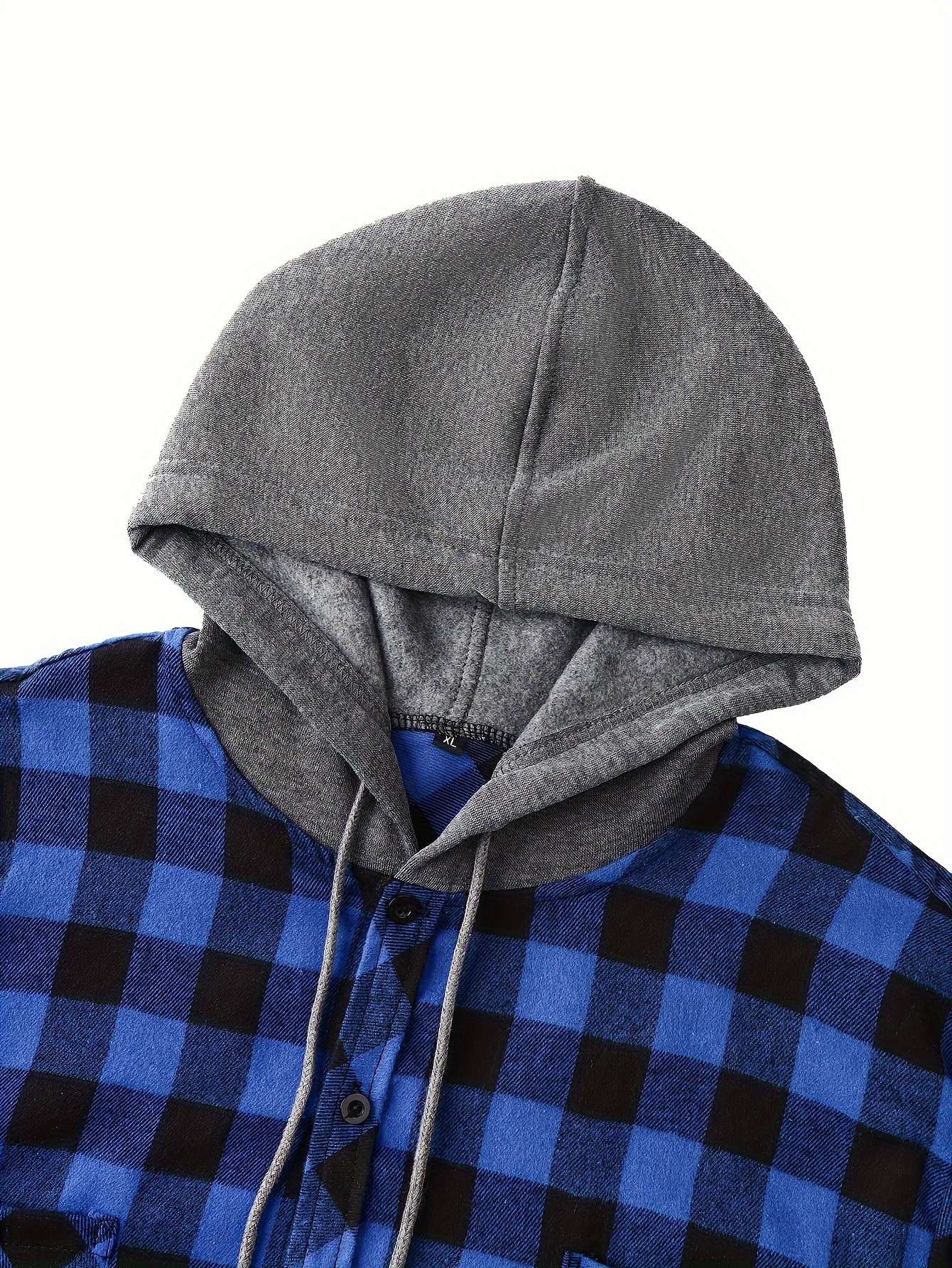 パーカー・フーディ IONSEOUL hooded tartan check shirt JE501 Off-White plaid-check Shirt Jacket | Blue | FARFETCH