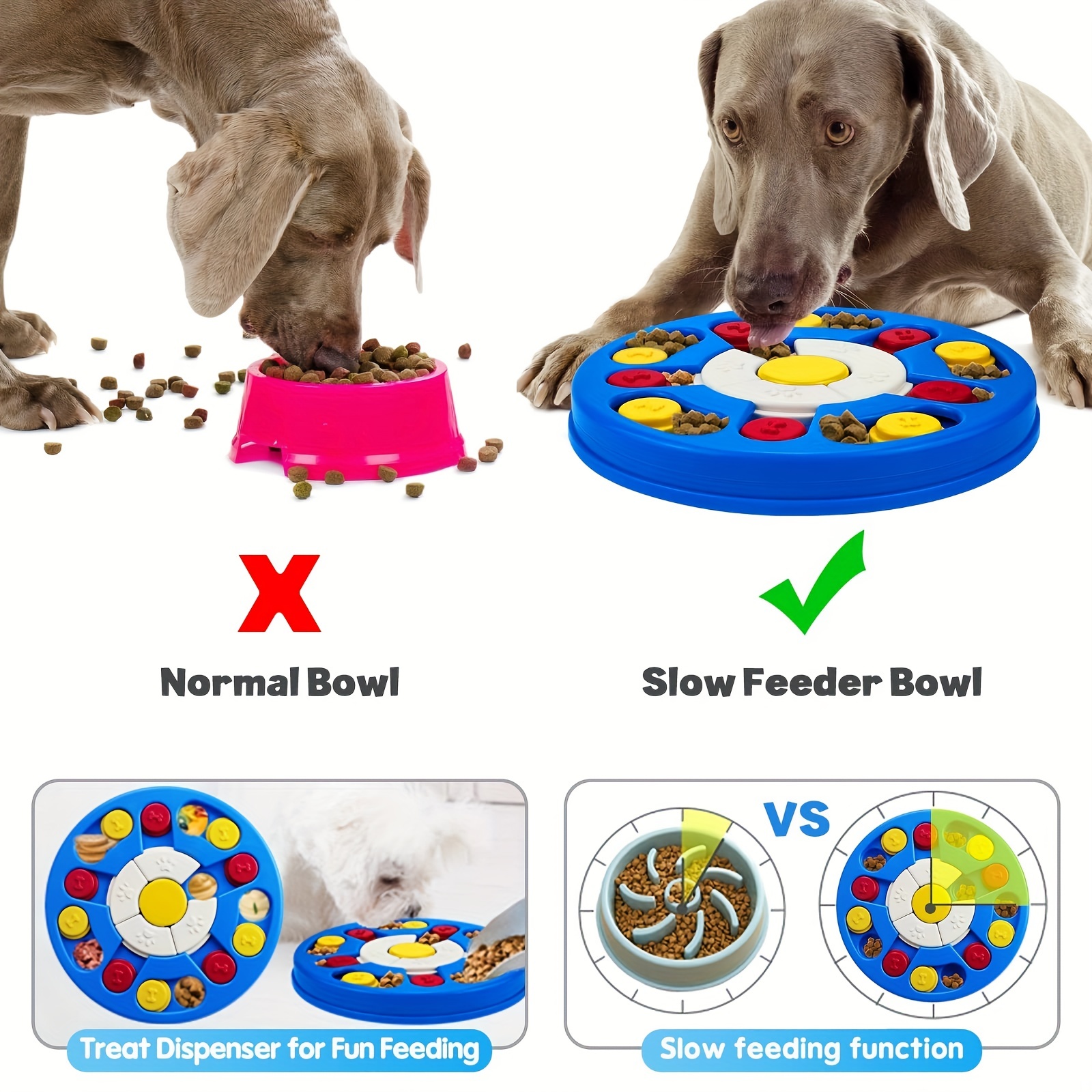 Pet Puzzle Toy Slow Feeder Bowl For Dog & Cat, Interactive Dog Toy For  Treats Training - Temu