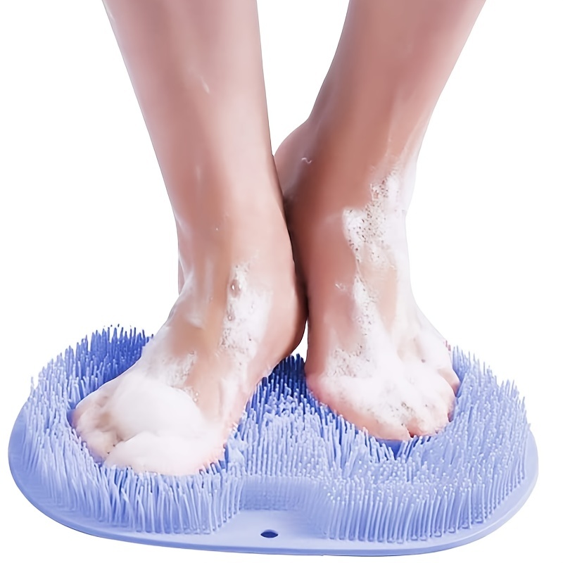 Limpiador de pies y espalda de ducha, para montar en la pared con ventosas,  cepillo de silicona para masaje de baño, tapete masajeador de pies de
