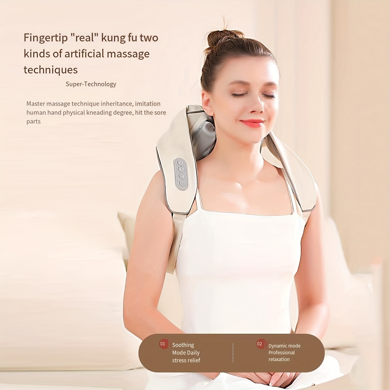 Massagers for Neck and Shoulder with Heat Shiatsu Kneading Neck Massager  Rechargeable Cervical Massage Shawl Soothing Muscle