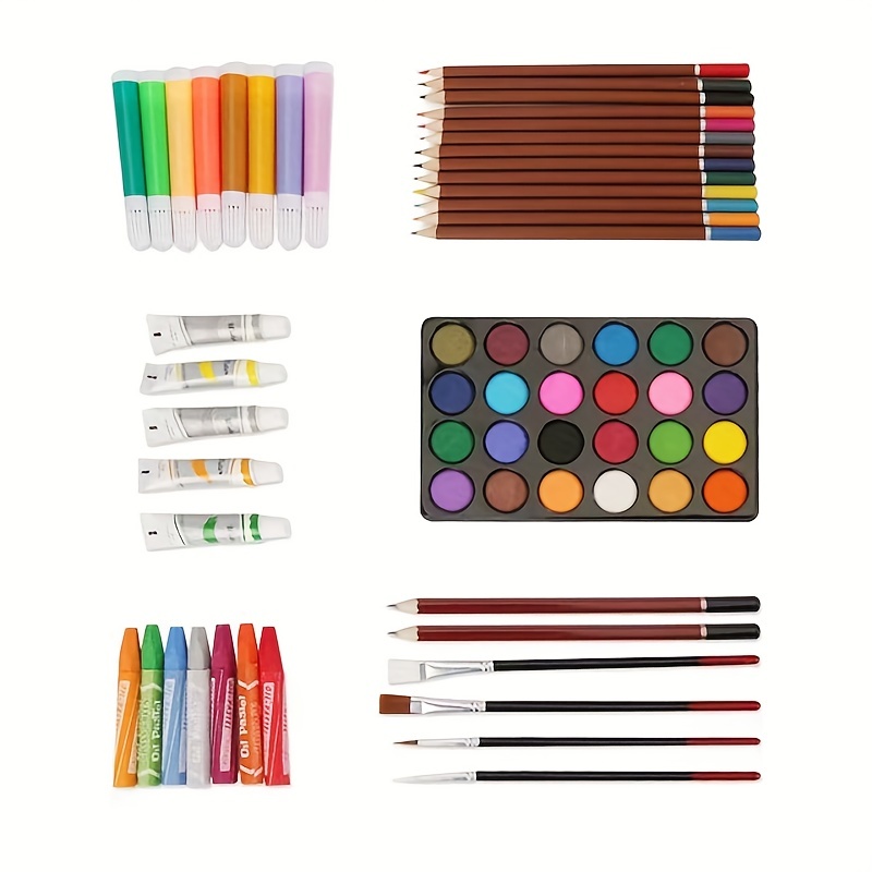  145 piezas Kit de arte profesional plegable, kit de dibujo en  color, Complete Artist Kit 