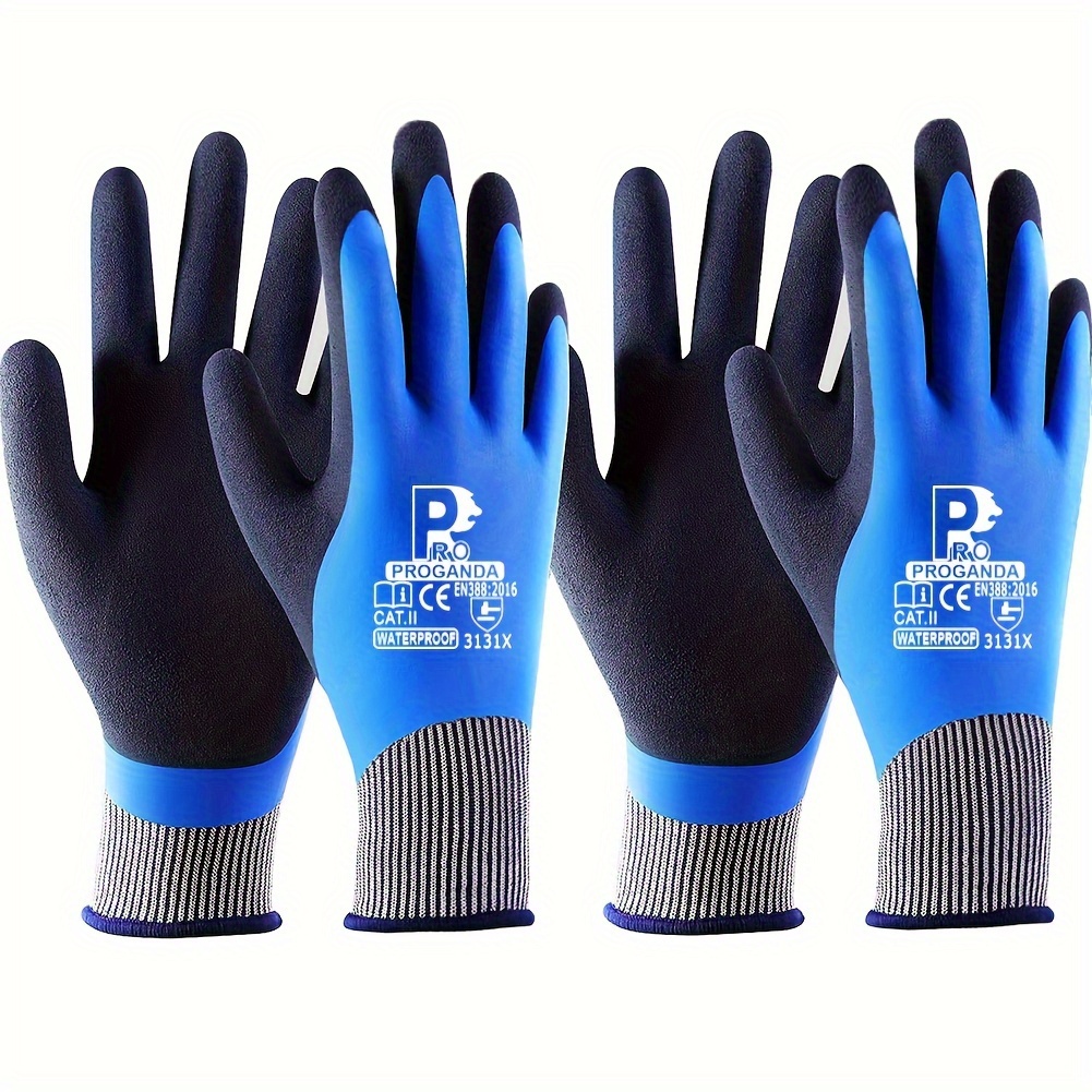 Superior Grip Waterproof Work Gloves Double Latex Coating - Temu