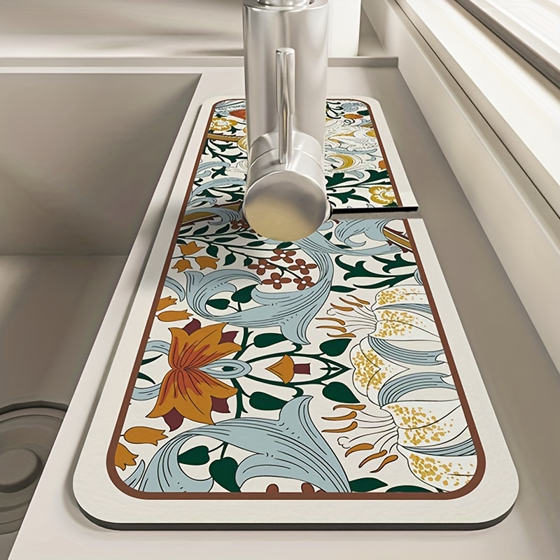 Personalize Vintage Faucet Splash Catcher Mat Kitchen Sink -  in 2023