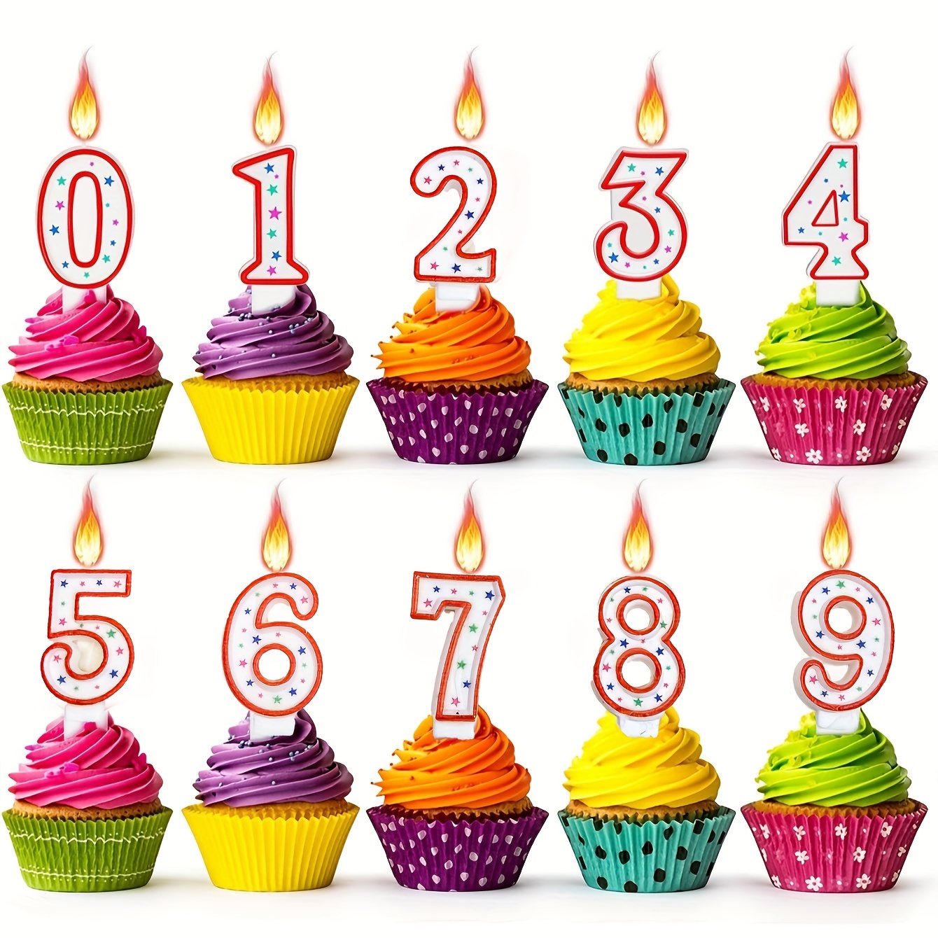 Numéro d'or Chiffre d'anniversaire Bougies Numéro Cake Décor pour adultes /  enfants Fête