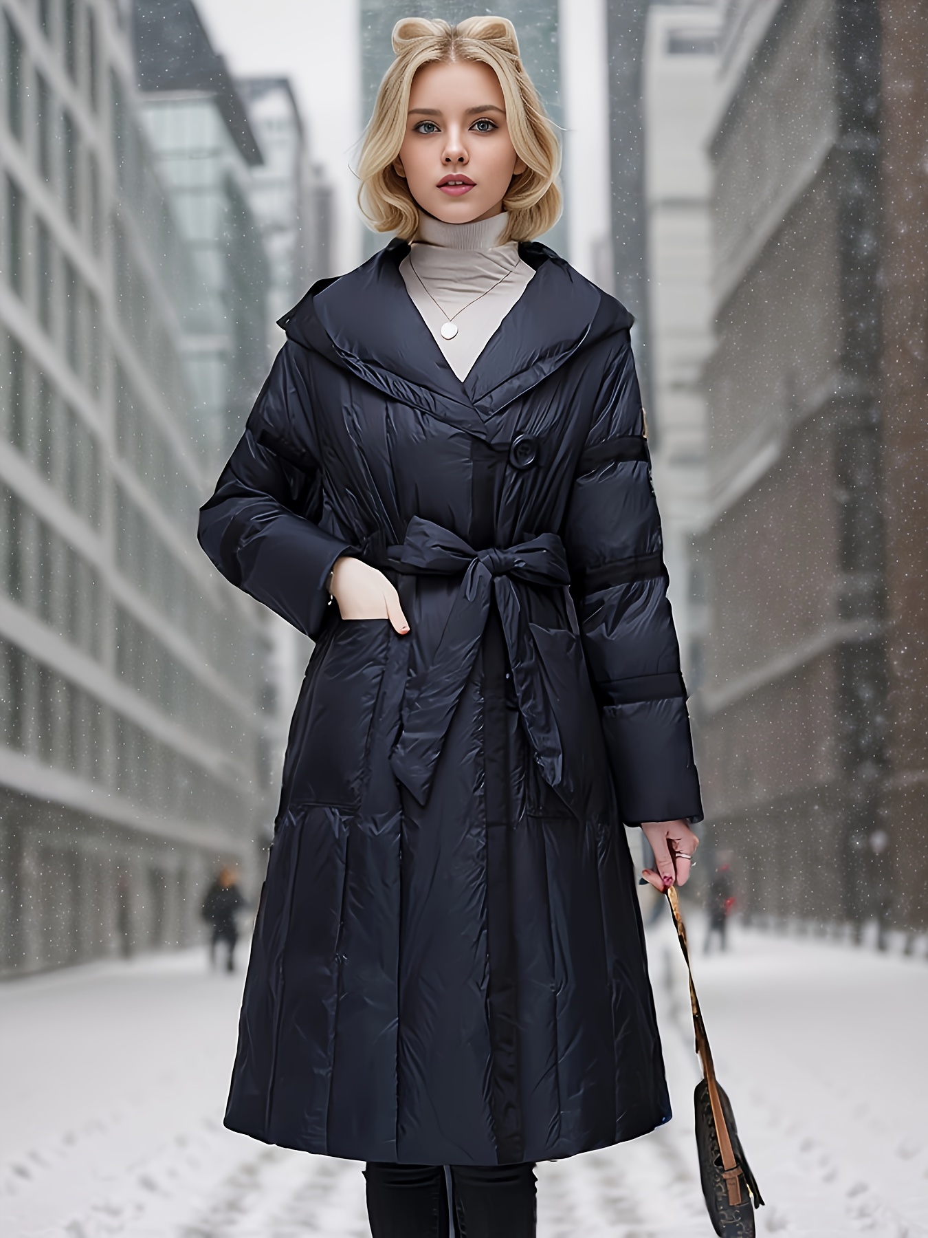 Long Puffer Coat Women Solid Color Casual and Loose Fitting Womens Winter  Coats Fashionable and Elegant