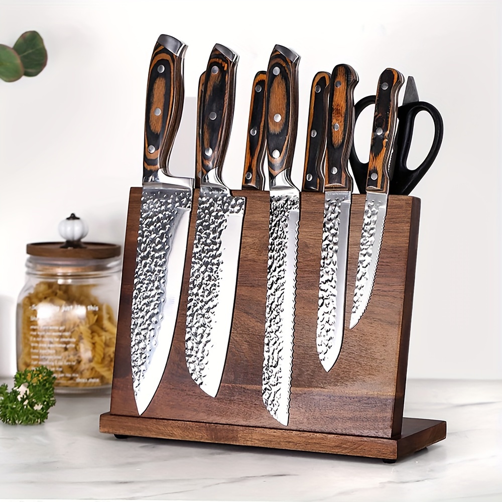 1pc magnetic knife block holder rack home kitchen magnetic stands with strong enhanced magnets multifunctional storage knife holder knife not included kitchen organization and storage details 4