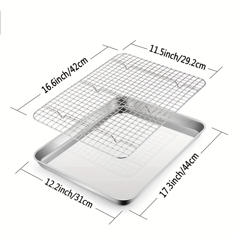 Baking Sheet With Cooling Rack [1 Pan + 1 Rack], Stainless Steel