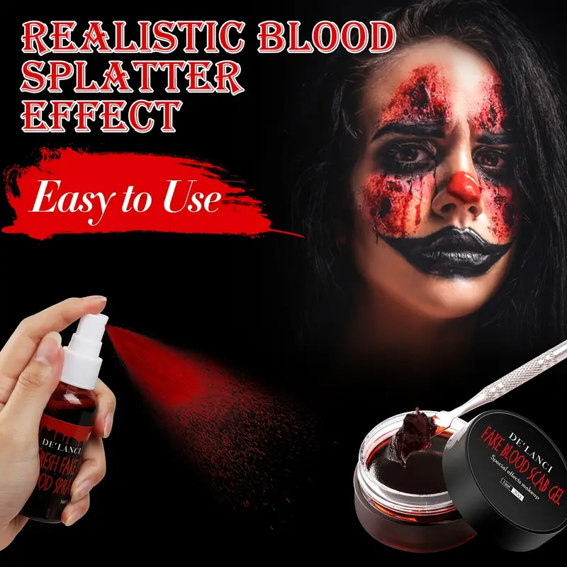 Halloween Fake Blood Makeup Kit Realistic Sfx Makeup Set - Temu