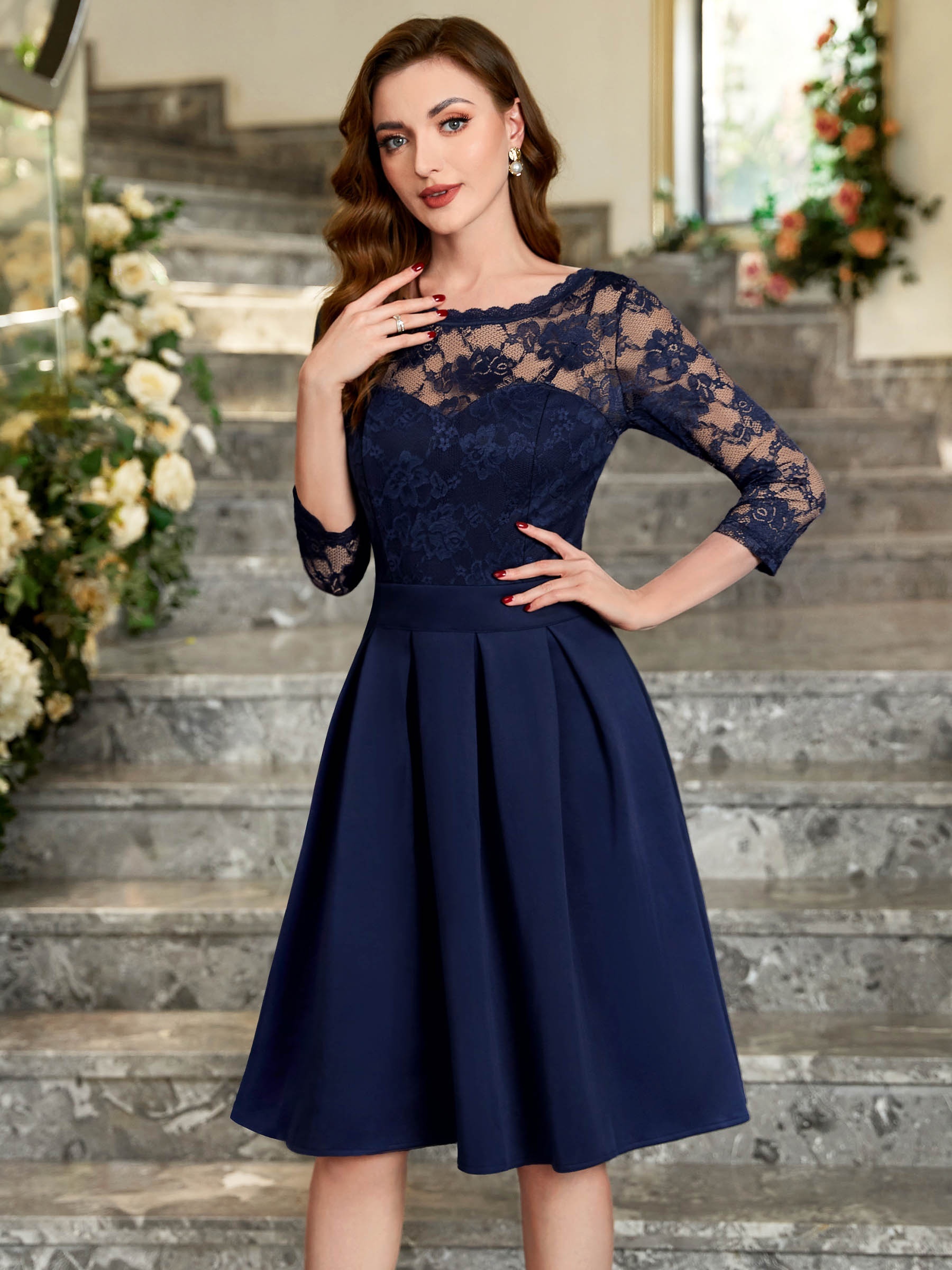 Blue, Lace Dresses, Dresses, Women