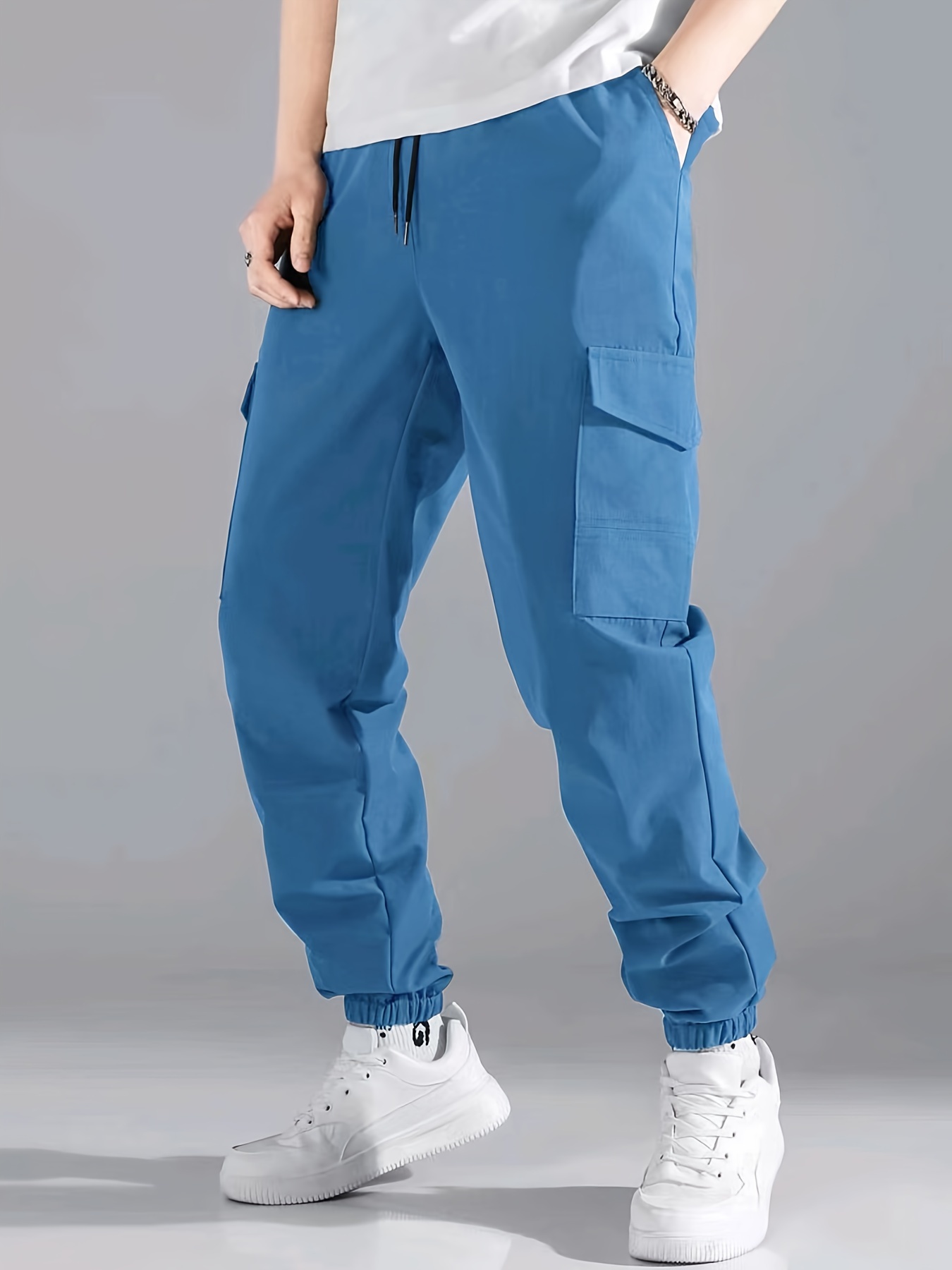 Flap Pocket Side Solid Sweatpants
