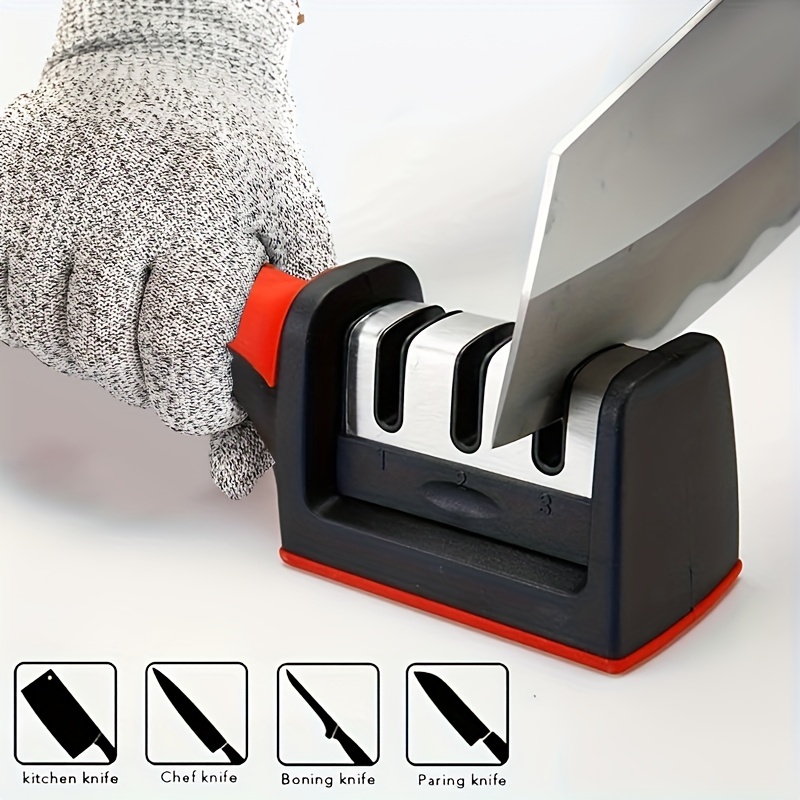 Knife Sharpener Professional Ceramic Tungsten Kitchen Sharpening System 3  Stage