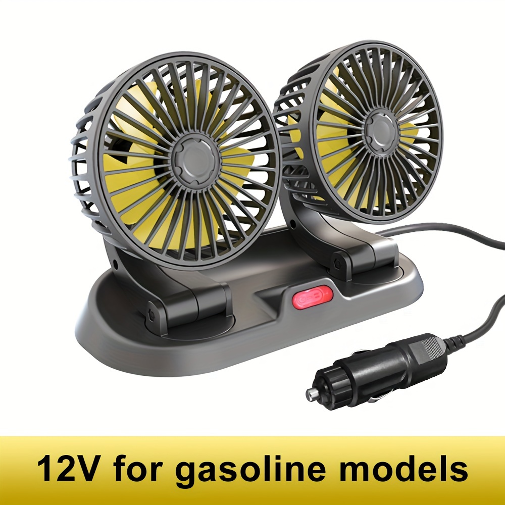12v Car Electric Fan Two Speed Control Cooler Auto Air Cooling 360 Degree  Adjustable Car Air Conditioner Wind-enhanced Fans - Temu Italy