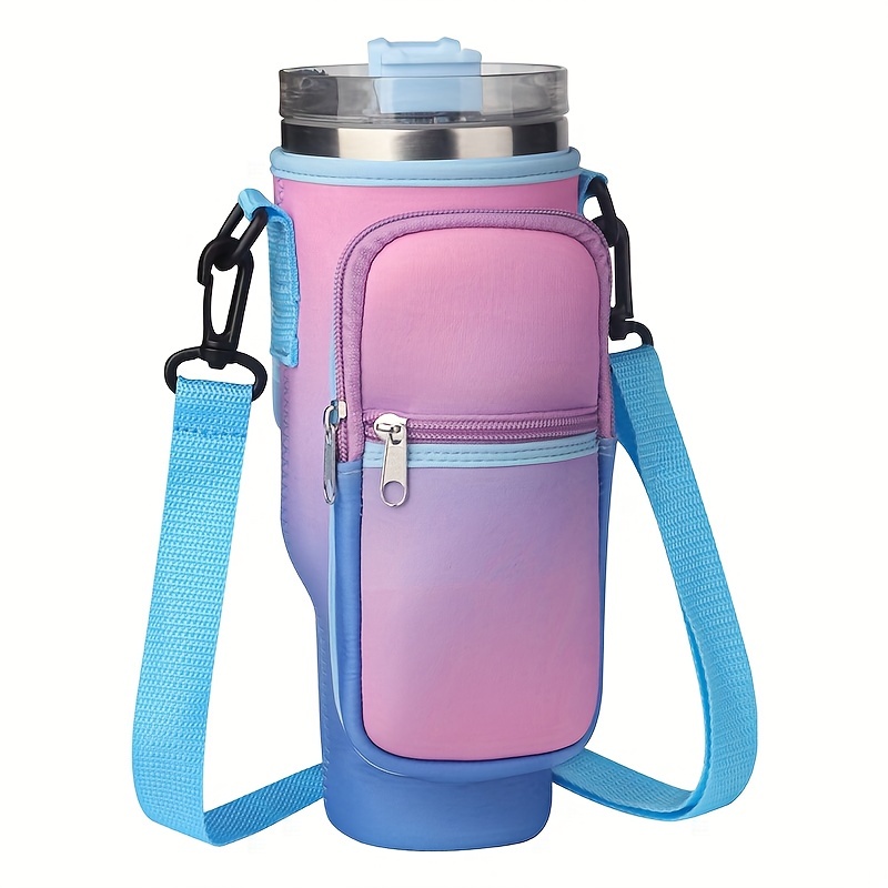 1pc Water Bottle Carrier Bag With Phone Pocket For 40oz Tumbler Anti Scald  Neoprene Water Bottle Holder With Adjustable Strap Suitable For Walking  Hiking Travelling Camping Fishing, High-quality & Affordable