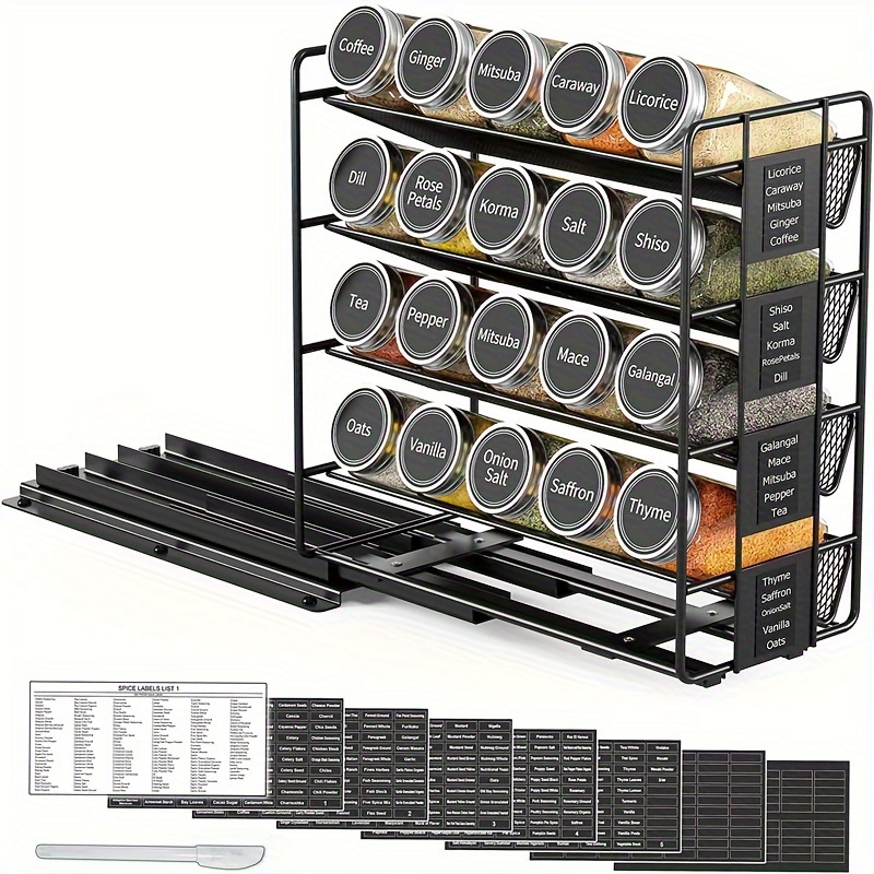 Pull Out Spice Rack Kitchen Organization Pull Out Spice Rack - Temu