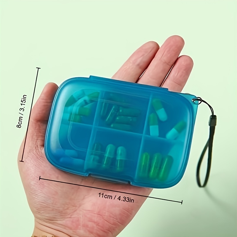 1pc Daily Pill Organizer, 7 Compartments Portable Travel Pill Case, Folding  Design, Pill Box For Purse Pocket To Hold Vitamins, Cod Liver Oil