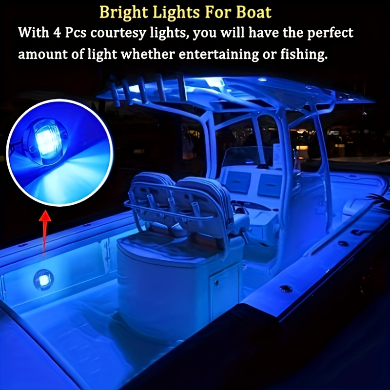 4pcs 12v Led Night Fishing Lights Deck Lights Marine Boat Led Lights Boat  Interior Lights For Yacht Pontoon Boat, Shop The Latest Trends