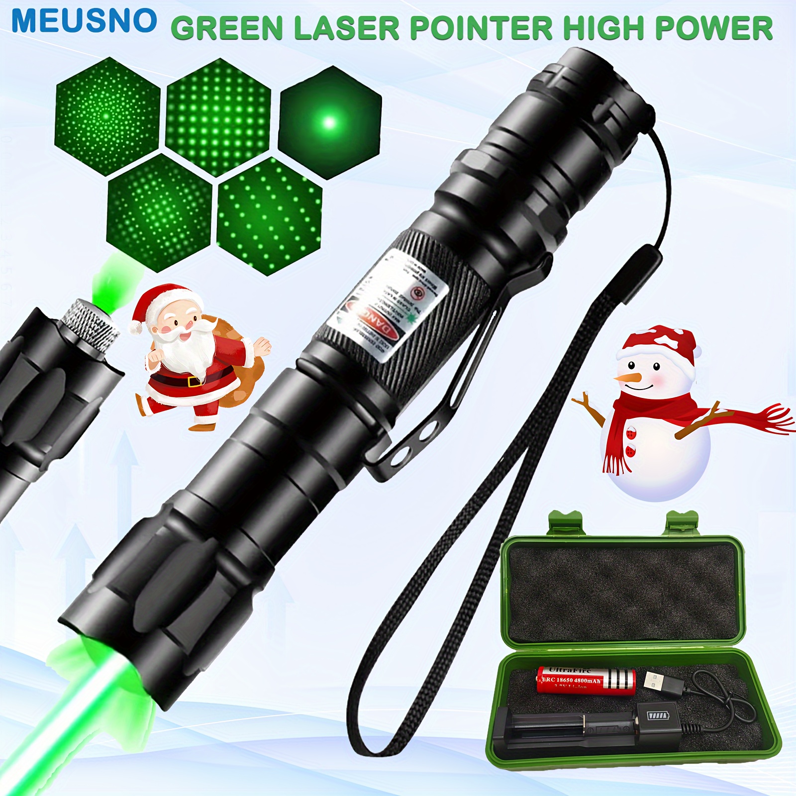 Green Laser Pointer High Power, Rechargeable Long Range 10000 Feet High  Power Laser Pointer for Night Astronomy Outdoor Camping Presentations