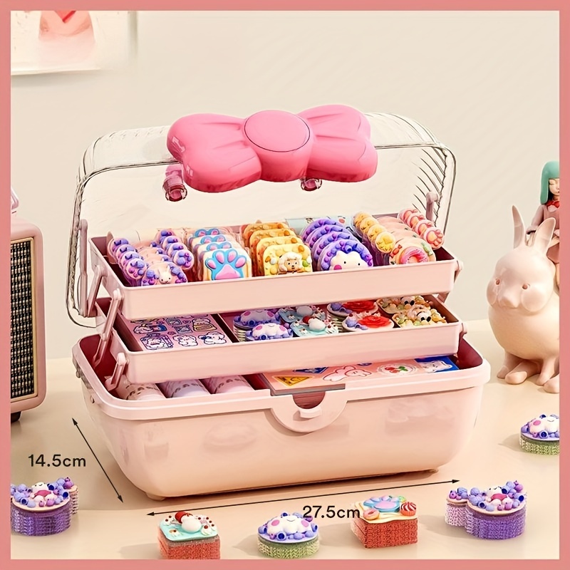 Hair Accessories Storage Box Portable Pink Hair Accessory Jewelry