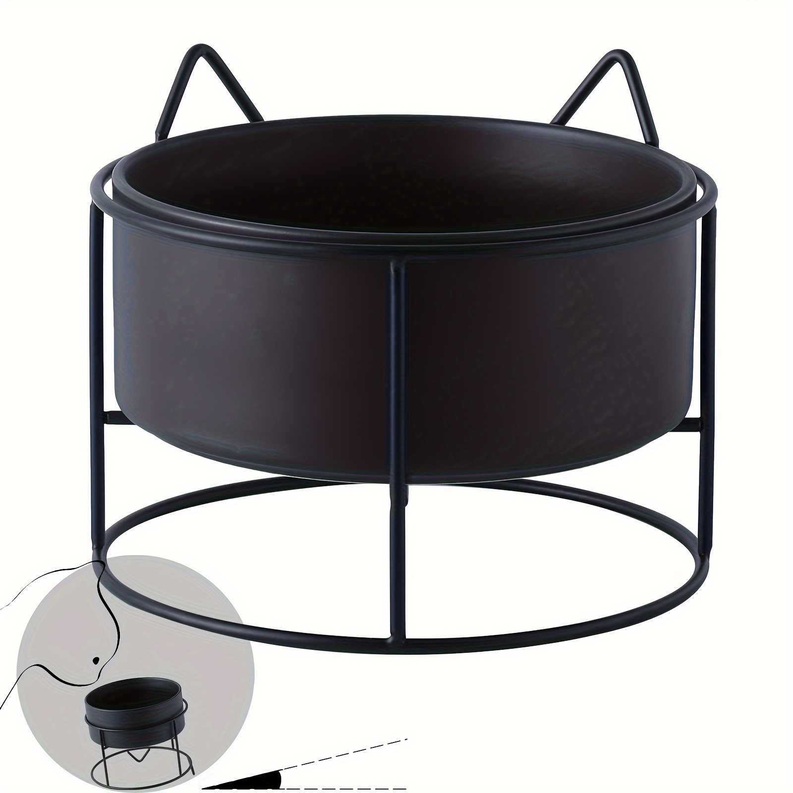 Elevated Cat Feeder Bowl With Stand Raised Stainless Steel - Temu