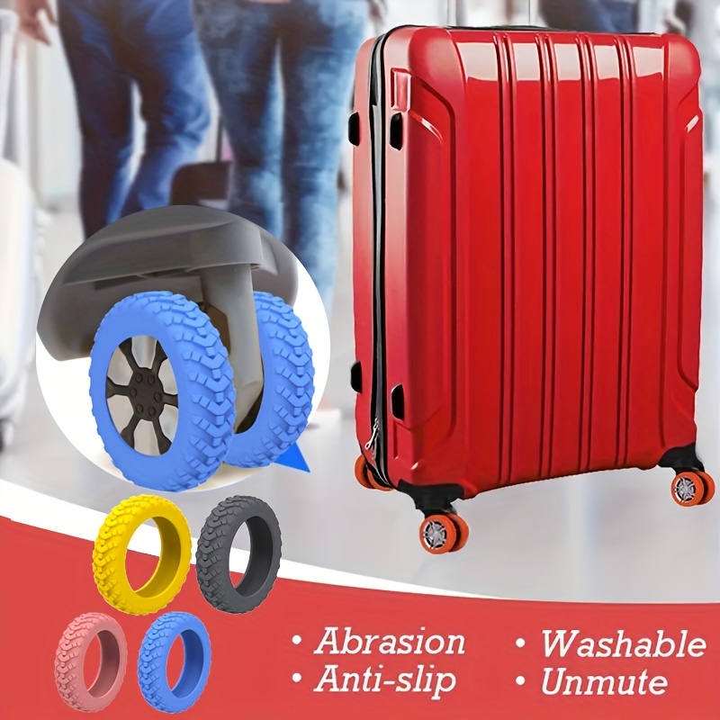 4/8 Pcs Mini Travel Suitcase Wheels Covers, Simple Silicone Luggage Case  Wheels Protector, Travel Accessories