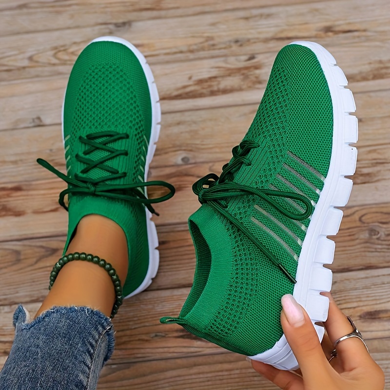 Women Casual Sneakers Sports Shoes Rubber Soles Lightweight Breathable  Trainers Lace up Shoes for Ladies Girls Fishing Pants Outdoor Female ,  Green 38