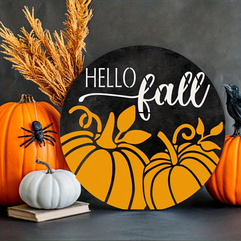 Fall Stencils For Painting On Wood Hello Fall Pumpkin - Temu