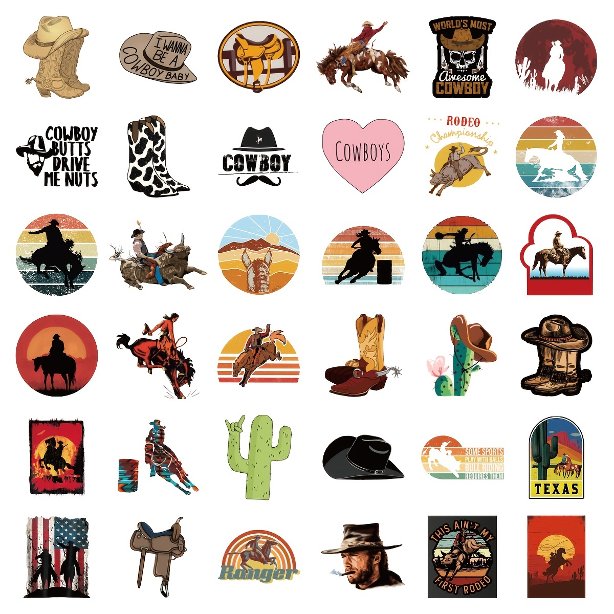 Vinyl Waterproof Country Western Stickers Waterproof Vinyl - Temu