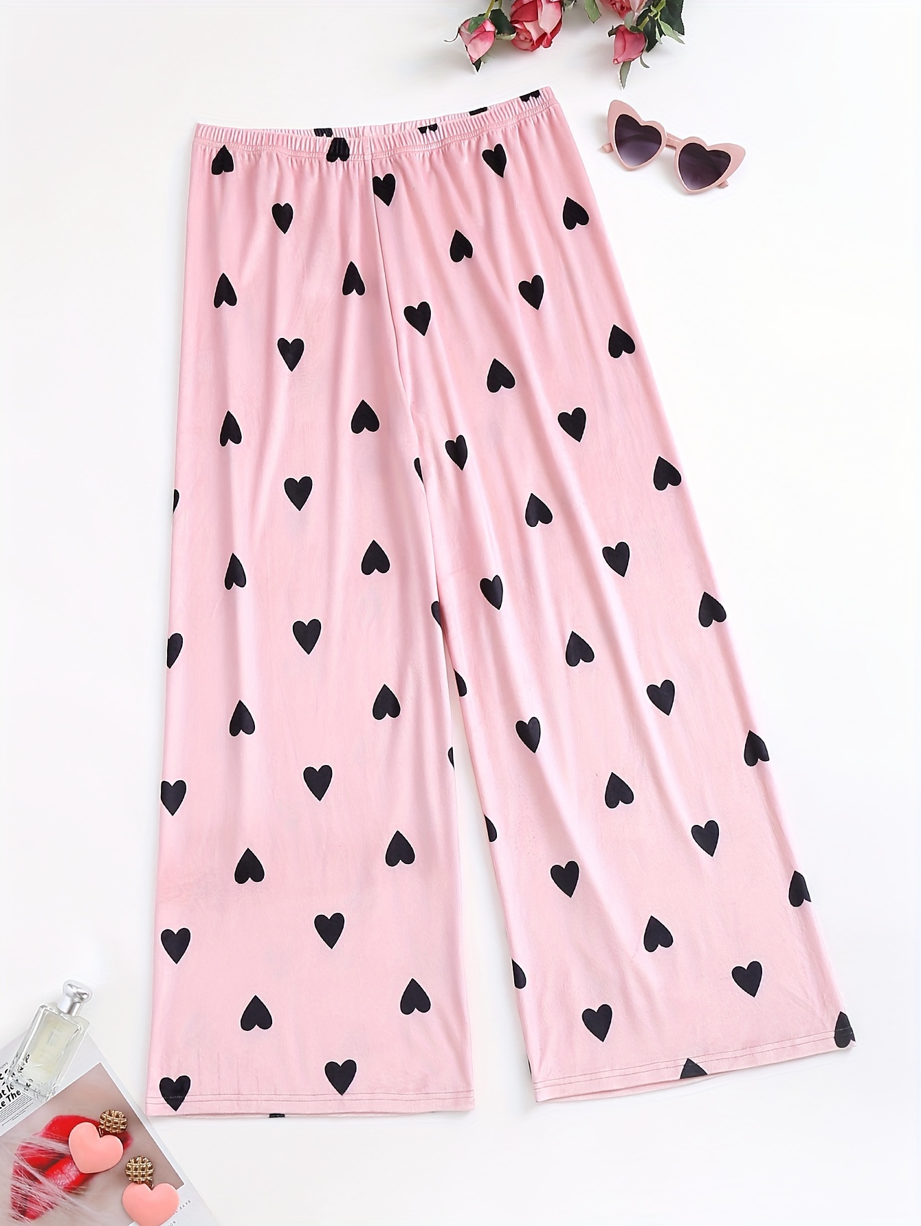 Plus Size Cute Pajama Bottoms Women's Plus Heart Strawberry - Temu