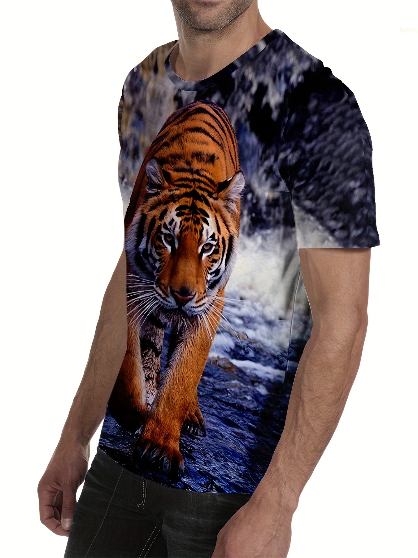 Man Summer Shirt 3d Print Tiger T-shirts Clothes Casual Tees For Men's  Fashion Streetwear Oversized O-neck Short Sleeve Tops