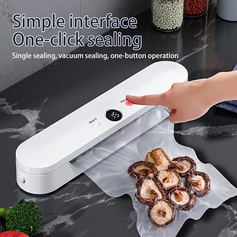Vacuum Sealer Machine for Food Saver, Dry/Moist Modes with Automatic Air Sealing System,Stainless Steel ,Compact Design with 15 Vacuum Seal Bags & 1