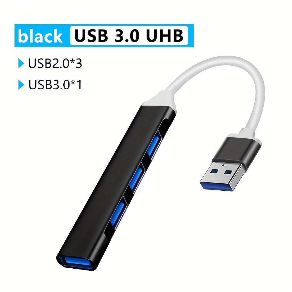 Adaptador para computadora portátil de 4 puertos HUB USB Divisor múltiple  USB 3.0 de alta velocidad para computadora PC