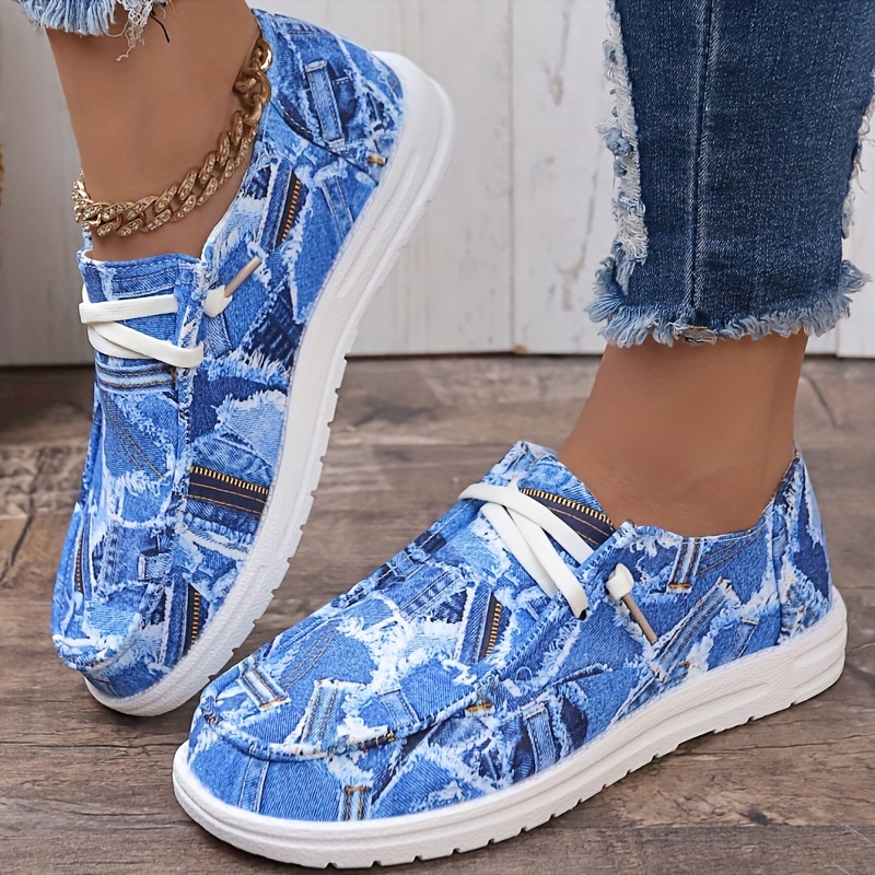 Womens Blue Denim Shoes