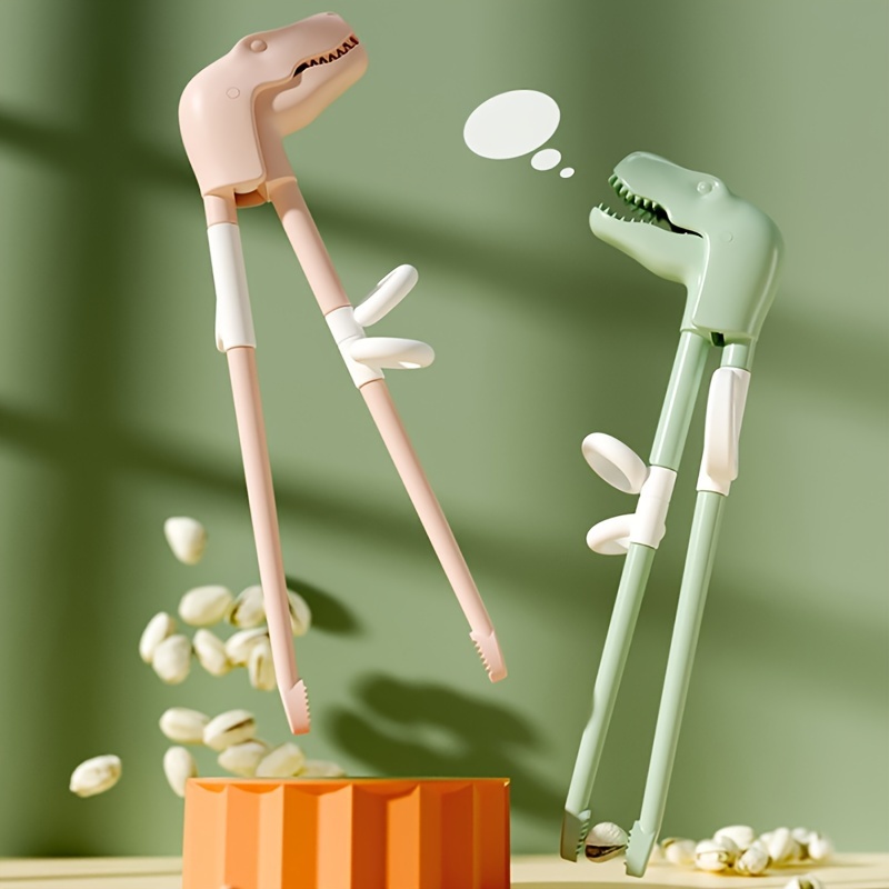 

1 Pair Dinosaur Shaped Self-learning Chopsticks, Cartoon Training Chopsticks, Fun Eating Aid Chopsticks