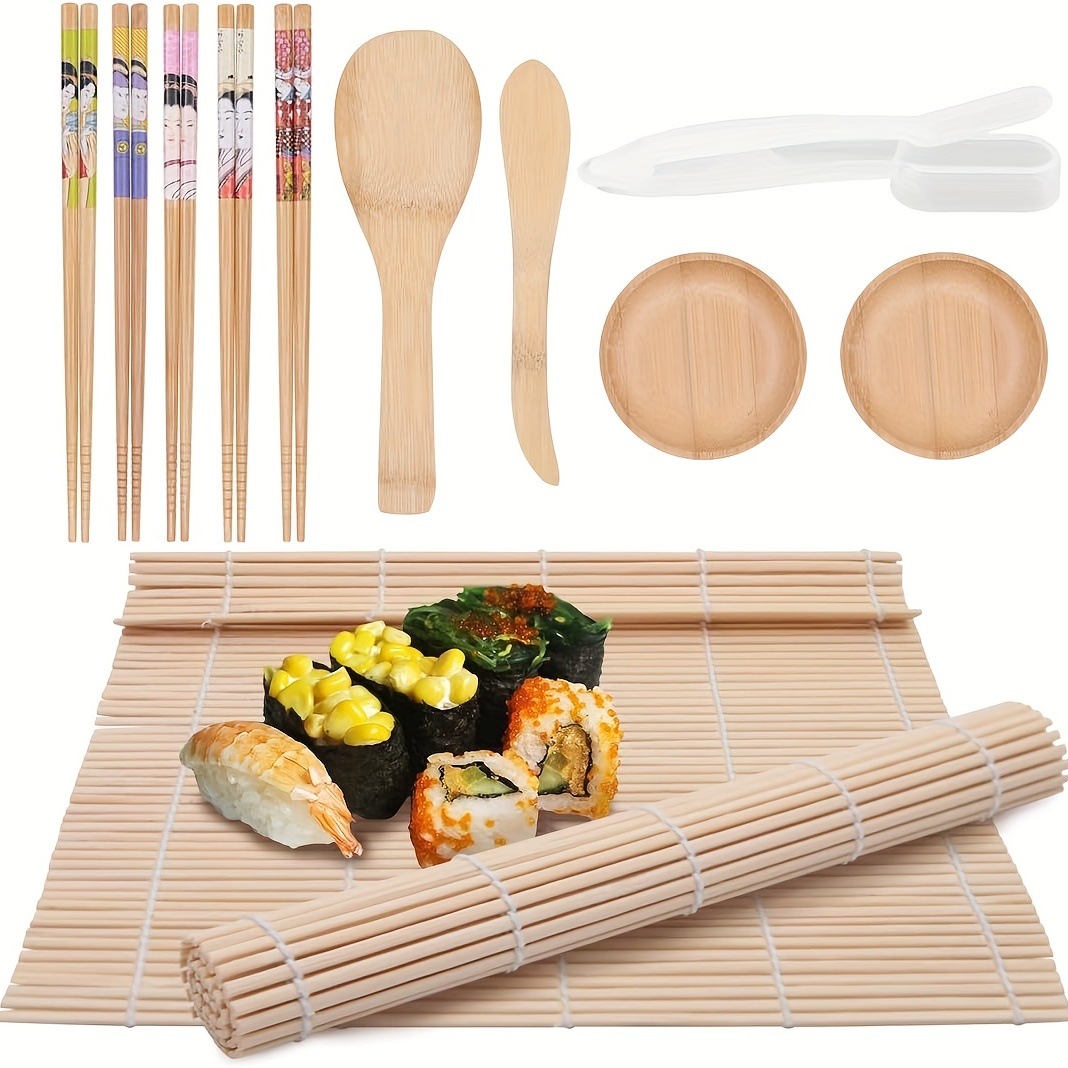 9pcs Sushi Making Kit Including Bamboo Sushi Rolling Mat, Diy