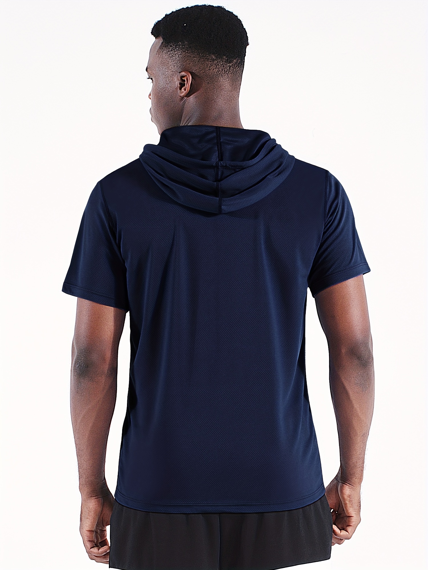 Men's Solid Quick Dry Hoodie Active Slightly Stretch - Temu