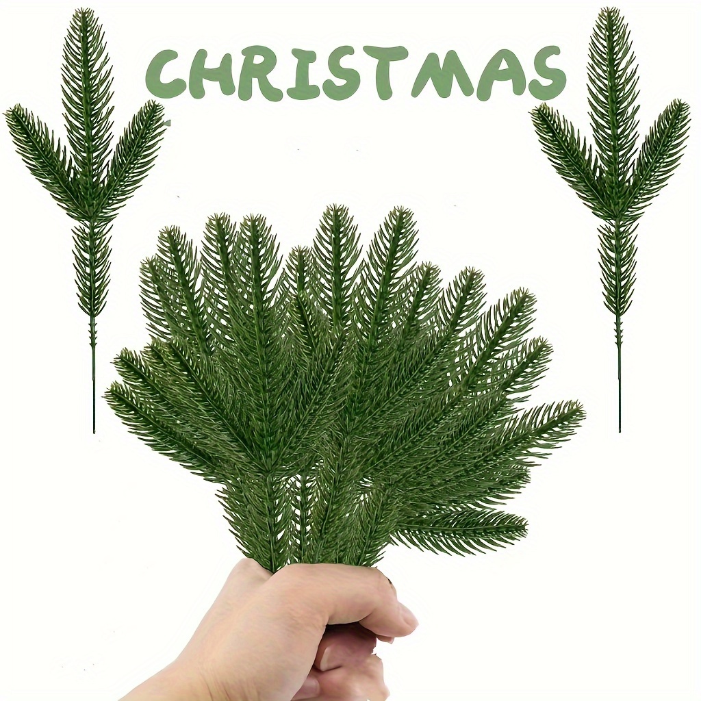 Artificial Green Pine Needles Branches -small Pine Twigs Stems Picks-fake  Greenery Pine Picks For Christmas Garland Wreath Embellishing And Home  Holid