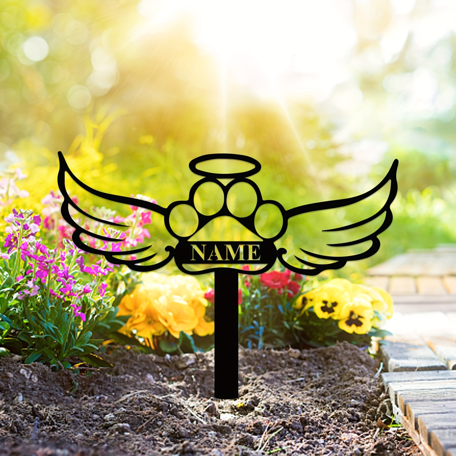 

1pc Custom Dog Memorial Grave, Personalized Metal Headstone Art Garden Stake, Custom Memorial Plaque, Pet Name Custom Garden Stake