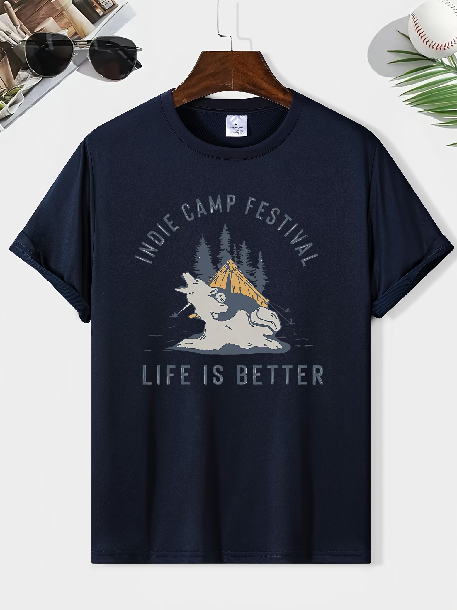 Indie Camp Festival Wolf Shouting In Front Camp Graphic - Temu Australia