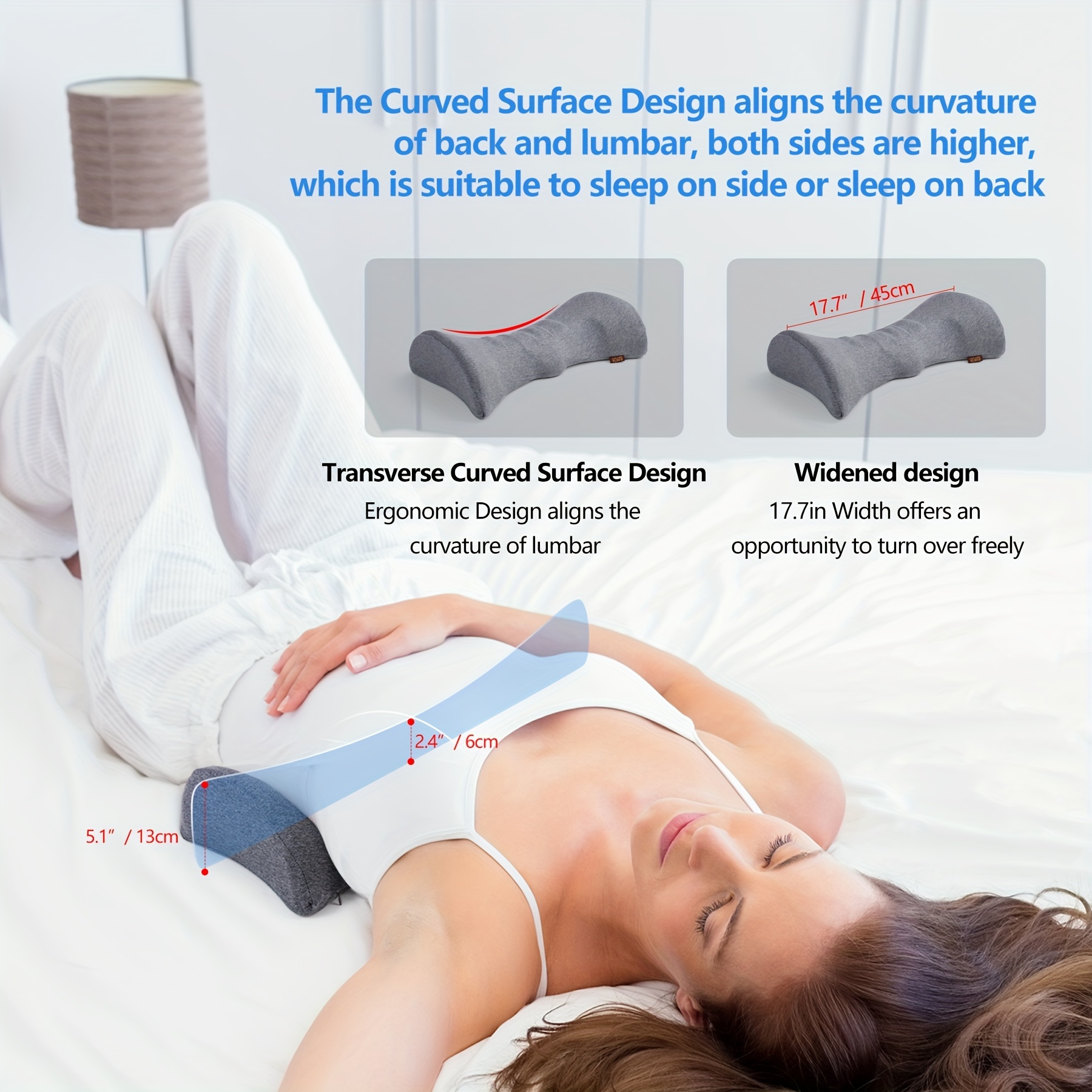 Lumbar Support Pillow For Sleeping Memory Foam Back - Temu
