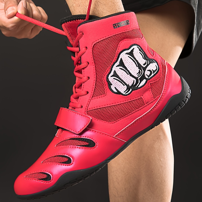  Zapatos de boxeo Zapatos de entrenamiento de lucha alta Botas  largas Zapatos de boxeo Zapatos de entrenamiento de competencia Zapatillas  de cuero para hombre, Oro : Ropa, Zapatos y Joyería