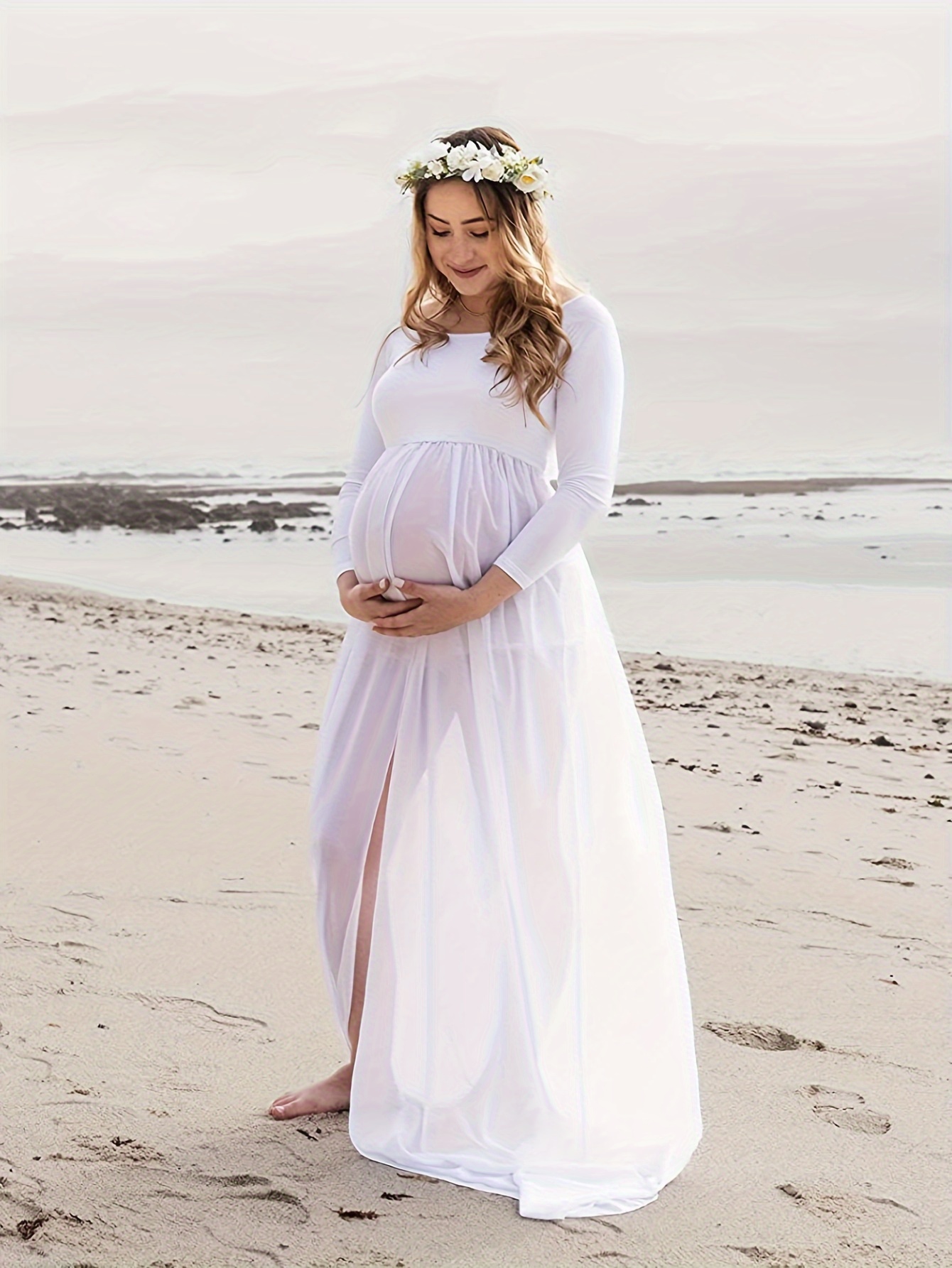 XQM Sexy Maternity Shoot Dresses Shoulderless