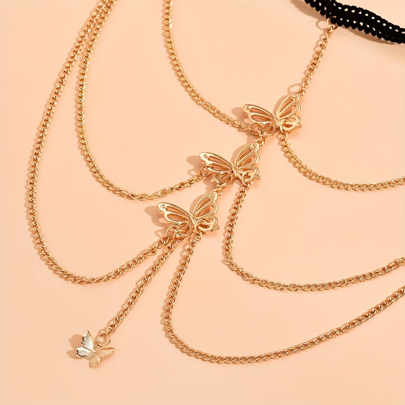 Creative Elastic Layer Chain Butterfly Leg Chain