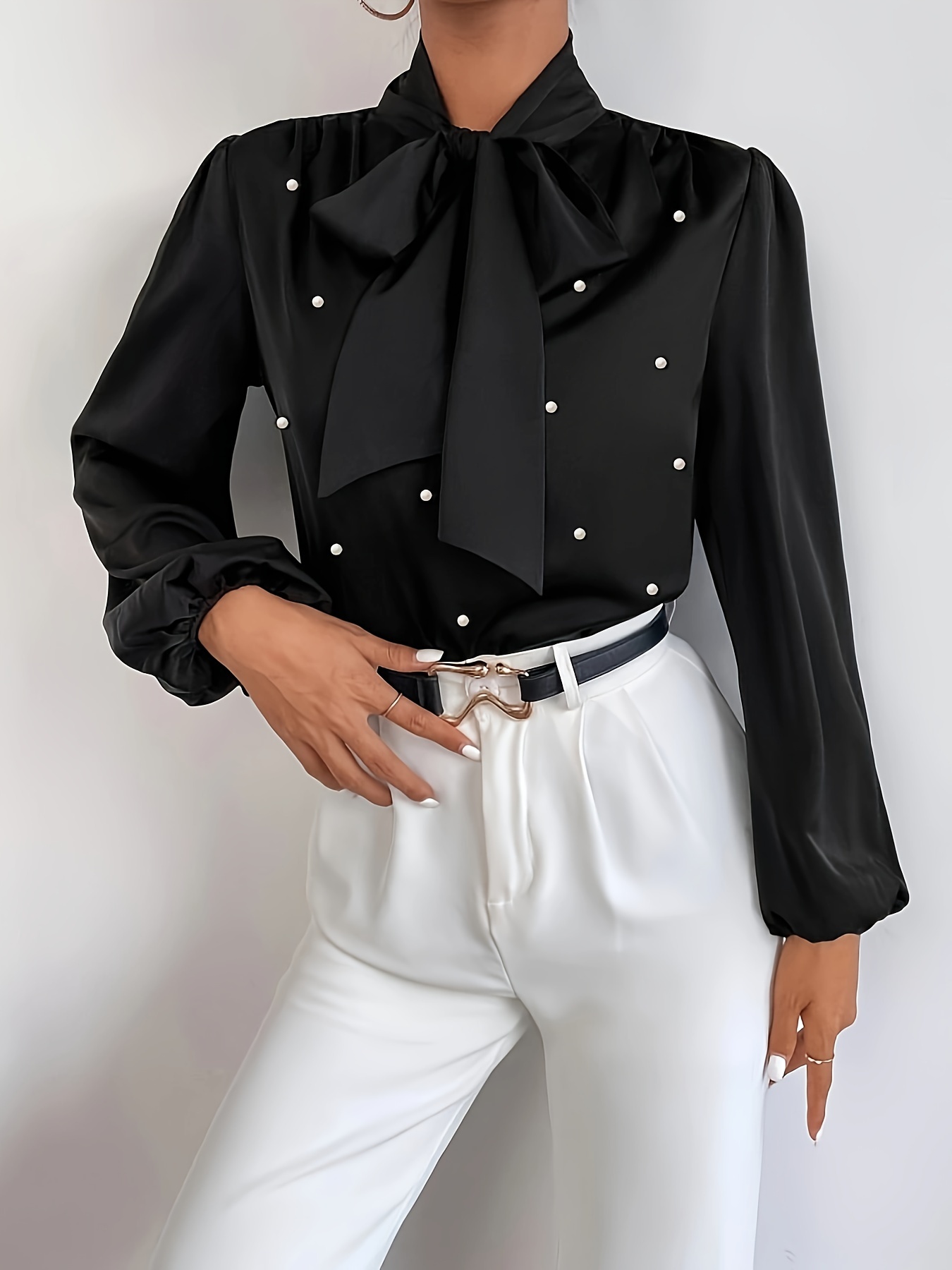Longline blouse with belt