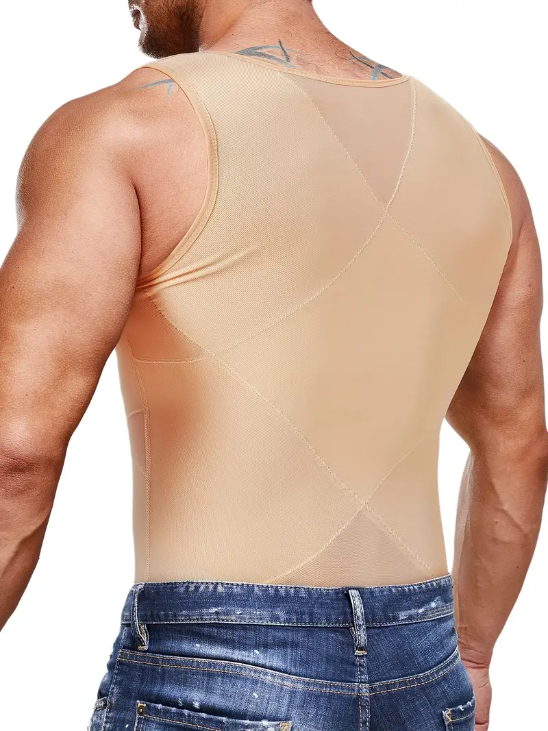 Men's Compression Shirts Mesh Body Shaper Vest Slimming - Temu